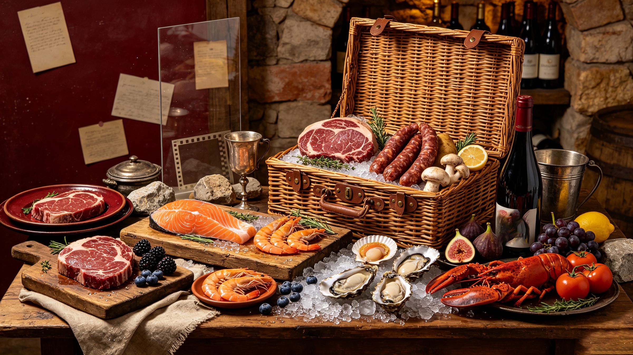 Premium seafood platter with crayfish, prawns, crab and scallops
